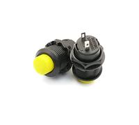 20pcs DS-428/427 Round Button Switch with Automatic Lock Without red Green Yellow Blue White Black 12MM(Yellow, Unlock) Switches