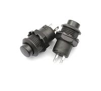 20pcs DS-428/427 Round Button Switch with Automatic Lock Without red Green Yellow Blue White Black 12MM(Black, Lock) Switches