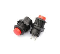 20pcs DS-428/427 Round Button Switch with Automatic Lock Without red Green Yellow Blue White Black 12MM(Red, Lock) Controls Switches
