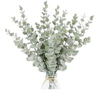 20pcs Fuci Eucalipto steli da 15 pollici di eucalipto secchi secchi di verde a bassa manutenzione piante false per casa, ufficio, vegele finte dell'hotel