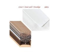 20pcs Hollow Wedding Invitation Card with Envelopes Lace Flower Greeting Cards