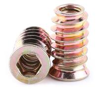 20PCS Inserto Dado in Legno Dado,Boccole Filettate per Legno Viti per Mobili,Mobili Esagonale Socket Dado,Boccole Filettate per Legno Inserti Filettati Legno