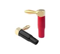 20PCS L-shaped Right Angle 90 Degree Connectors Soft Shell 4mm Red Black