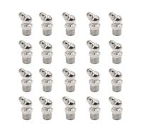 20pcs M10 x 1 Nickel Plated 45 Degree Angle Grease Nipple Fitting for Car