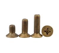 20Pcs M2 M2.5 M3 M4 a testa piatta in ottone Bulloni Croce testa svasata Ottone Vite, M5,20mm