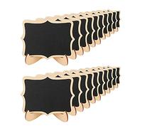 20Pcs Mini Lavagne,Piccola Lavagnette in Legno con il Basamento,Message Board Segni Per Matrimoni Feste Numero di Tavolo