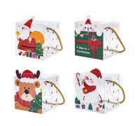 20PCS Natale PVC Quadrato Trasparente Caramelle Regalo Scatola Pacchetti Anno