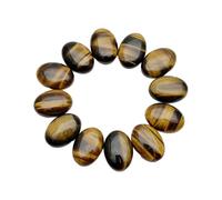 20Pcs Natural Oval Gemstones Cabochon Flatback No Hole Natural Tiger's Eye Stone For Necklace Bracelet Earing Jewelry Making Craft (20x30mm,10)