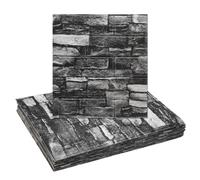 20pcs Pannelli 3D per Parete 13.8"x15.2" Nero Roccia