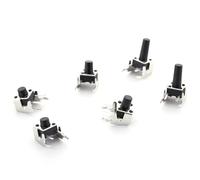 20PCS PCB Momentaneo Tattile Tatto Pulsante 4-Pin Interruttore di auto-reset Ad Angolo Retto Con stent 6 * 6 * 4.3/4.5/5/6/7/7.5/8/10/13mm(6x6x12mm)