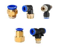 20Pcs Pneumatic Air Connector Fitting PC PCF PL SL 4mm 6mm 8mm Thread 1/8 1/4 3/8 1/2 Hose Fittings Pipe Quick Connectors(6-m5,SL (20PCS))