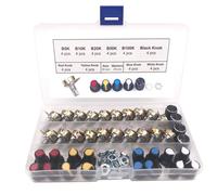 20Pcs Potenziometro Rotativo a Cono Lineare B5K B10K B20K B50K B100K Ohm WH148 A