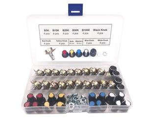 20Pcs Potenziometro Rotativo a Cono Lineare B5K B10K B20K B50K B100K Ohm WH148 A