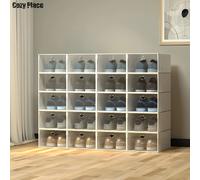 20pcs scarpe trasparente Cabinet Organizer System impilabile plastica Sneaker vetrina scatola di immagazzinaggio scarpiera 20pcs