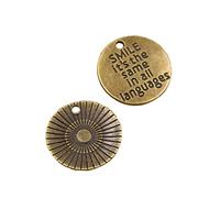 20Pcs Sorriso È Lo Stesso in Tutte Le Lingue 20X20mm Argento Antico Ciondolo di Colore Fare Fai da Te Fatti A Mano Tibetano Trovare Mestiere Clever