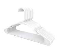 20pcs Space-Saving Sturdy Plastic Coat Hangers with Shoulder Grooves for Closet Wardrobe - White Clothes Hangers for Efficient nization