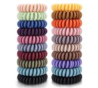20Pcs Spiral Hair Ties, Elastic Hair Ties For Women Girls, Matte No Crease Spiral Hair Coils, Ponytail Hair Band, Telephone Cord Plastic Hair Ties For Thick or Thinning Hair (Matte Color - 20Pcs)