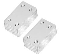20Pcs Staffa a Piastra Piastre Piatte Dritte per Rammendamento, Piastre di Collegamento Piatta in Acciaio Inox, Connettore di Riparazione Staffe Piastre di Giunzione Fissaggio, 38x60 mm