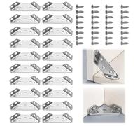 20pcs Staffe Angolari per Legno,connettori angolari in acciaio inox,Giunto ad Angolo,Squadrette Angolari di Supportom,Muro Reggimensola,staffa triangolare resistente,per scaffali in legno, armadi, ta