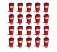 20PCS Terminale for Presa A Banana Isolato Di Sicurezza 32A 4mm 5 Colori Connettore Femmina for Montaggio A Pannello Jack Binding Post(LW Red x 20pcs)