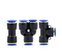 20PCS The 10mm three-way quick-insert PU pipe 12 of the air pipe quick connector changes into a straight elbow.(8mm,PY)