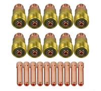 20PCS TIG per Stubby Gas Lens, 2.4mm 10N24S TIG Collet e 2.4mm 17GL332 per Stubby Gas Lens Set per DB SR WP 17 18 26 Accessori di Saldatura