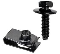 20pcs U Stile da Attaccare Dado Estruso U Stile Dadi Molla Dadi Nero