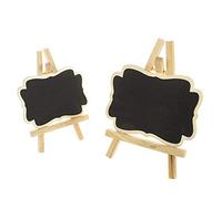 20pcsWooden casa Staffa Mini piccola lavagna con cavalletto in legno bianco - Crafts Wedding Party e Daily casa Decorazione commerciale da tavolo Segni Lavagne Forum Prop Decoration(Natural,L)