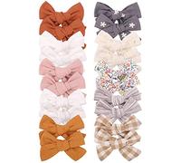 20PZ 3.6 Pollici Fiocchi Capelli Bambina 10 Colori Completamente Foderati Barrette Capelli Accessori per Bambini Neonati Bambini in Coppie