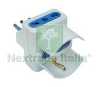 20PZ ADATTATORE TRIPLO 2P+T CON SCHUKO BIANCO SPINA 16A E PRESE 10 16A BIANCO: