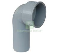 20PZ CURVA TECNICA SCARICO IDRICO AD INNESTO PP GRIGIO MM 40 50: