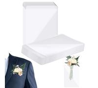 20pz Custodia Plastica per Fiore All'Occhiello Tascabile, Spilla Senza Bavero Supporto per Fiore All'Occhiello Supporto per Fazzoletto Taschino per Sposo, Testimoni Sposo (Fiori Non Inclusi)