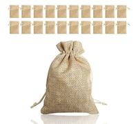 20pz di iuta in tessuto con Coulisse per Gioielli, Sacchetti Iuta Lino Regalo Caramella portaconfetti Bustine piccoli sacchetti di tela, in lino, per matrimoni, feste, San Valentino, gioielli