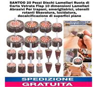 20pz Dischi Lamellari Ruota di Carta Vetrata Flap 10 dimensioni. Dischi Abrasivi