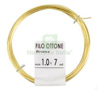 20PZ FILO OTTONE DIAMETRO 1 MM LUNGHEZZA 7 MT MATASSINA 50 G: