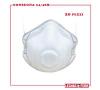 20PZ Mascherina Respiratore a Cono Protettiva FFP3 NR D Con Valvola GIMA 20745