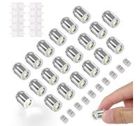 20pz Mini Luci LED, Luci LED in Miniatura a Batteria con 10 Batterie e 20 Cuscinetti Adesivi Micro Faretto per Artigianato Esposizioni Opere d'Arte (Bianco Freddo)