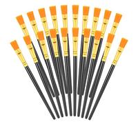 20Pz Pennelli Piatti per Pittura 1,3cm di Larghezza Pennelli Piatti Acquerello Sfusi Nylon Sintetico Pennelli per Pittura a Olio Artisti Professionisti Pittura Acrilica Artigianato Tela (Nero)
