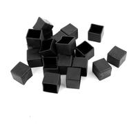 20pz Quadrata Plastica Tubo Estremità Degli Inserti Tappi Chiusura Nero 28x28mm