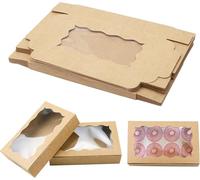 20pz Scatole per Dolci Kraft Marrone con Finestra 17,8 X 11 X 3,9 cm Contenitori Take Away Scatola per Biscotti Torte Contenitori in Cartone per Dolci Scatole Biscotti Scatola Cupcake Scatoline Regali
