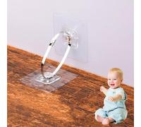 20pz Senza Trapano Ancoraggi per Mobili a Prova di Bambino, Quadrati Cinghie Adesive Antiribaltamento per Mobili da Parete con 10pz Cinghia in Metallo Staccabile per Armadietto Libreria Comò