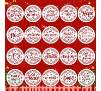 20pz Stencil Natalizi per Dipingere su Legno, 7,6x7,6cm Piccoli Riutilizzabili Stencil Buon Natale Rotondi Stencil Vacanze per Artigianato Pittura Tessuto Parete Carte Album di Ritagli