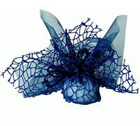 20pz Velo Organza Quadro BLU NAVY con Rete Spider e Tirante