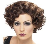 20s Donna Civettuola Maschietta Costume Parrucca Charleston Marrone By Smiffys