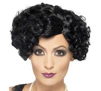 20s Donna Civettuola Maschietta Costume Parrucca Charleston Nera Nuovo Smiffys