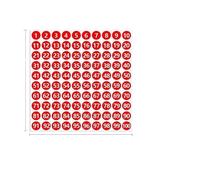 20sheets 1.5cm Arabic Number Stickers 15mm round paper Self-adhesive with numbers 1-100 Consecutive Per Classificazione(20sheets red 15mm)