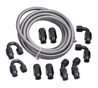 20TF Stainless Steel Braided Fuel Line Kit +AN-10 Swivel Fitting Hose End Kit