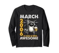 20th Birthday Raccoon Beer March 2006 Vintage 20 Years Old Maglia a Manica