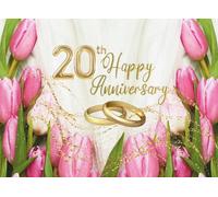 20th Happy Anniversary: 20th Wedding Anniversary Guest Book for messagess with warm words, congratulations, best wishes for Jubilarians