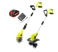20V 4000Mah Electric Tiller Cultivator/Rotavator,Electric Cordless Hand Tiller Soil Cultivator,Gardening Tool Cultivation Machine for Allotment, Lawn, Garden(S)